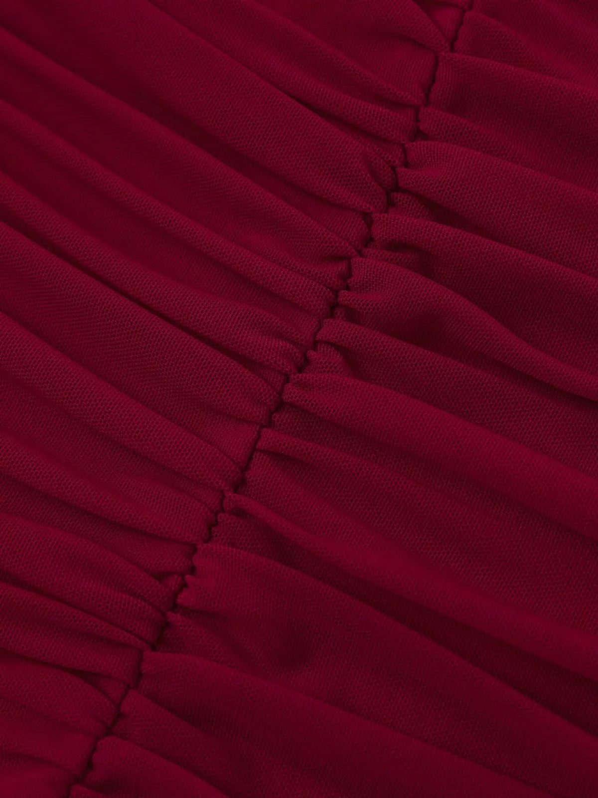 Halter Ruched Slit Maxi Dress in Wine Red