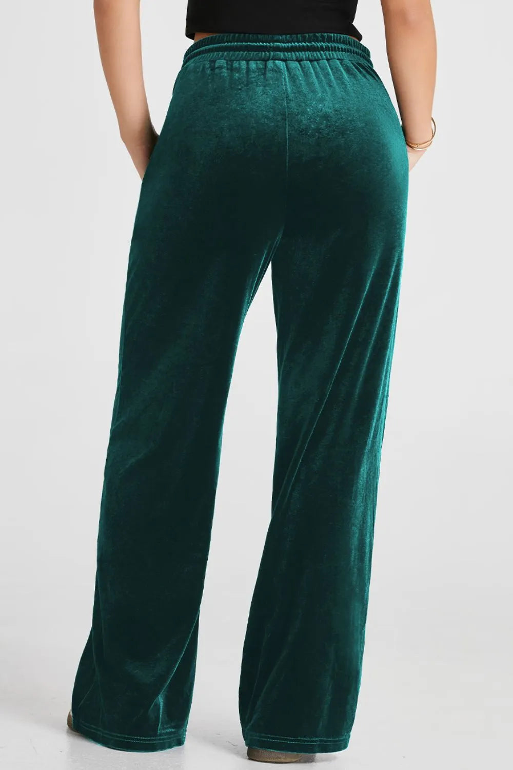Wide-Leg Active Pants with Drawstring Waist