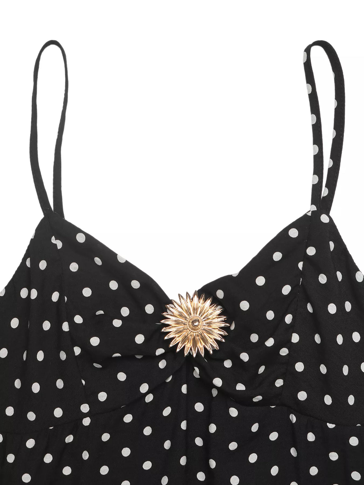 Polka Dot Ruffle Hem Dress in Black