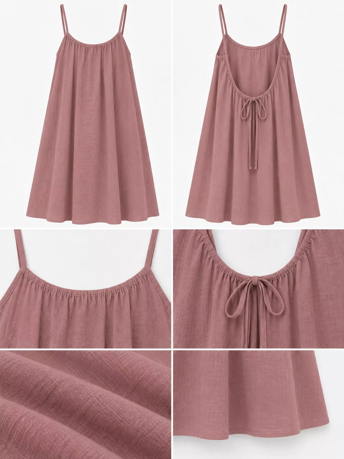 Backless Spaghetti Strap A-Line Mini Dress