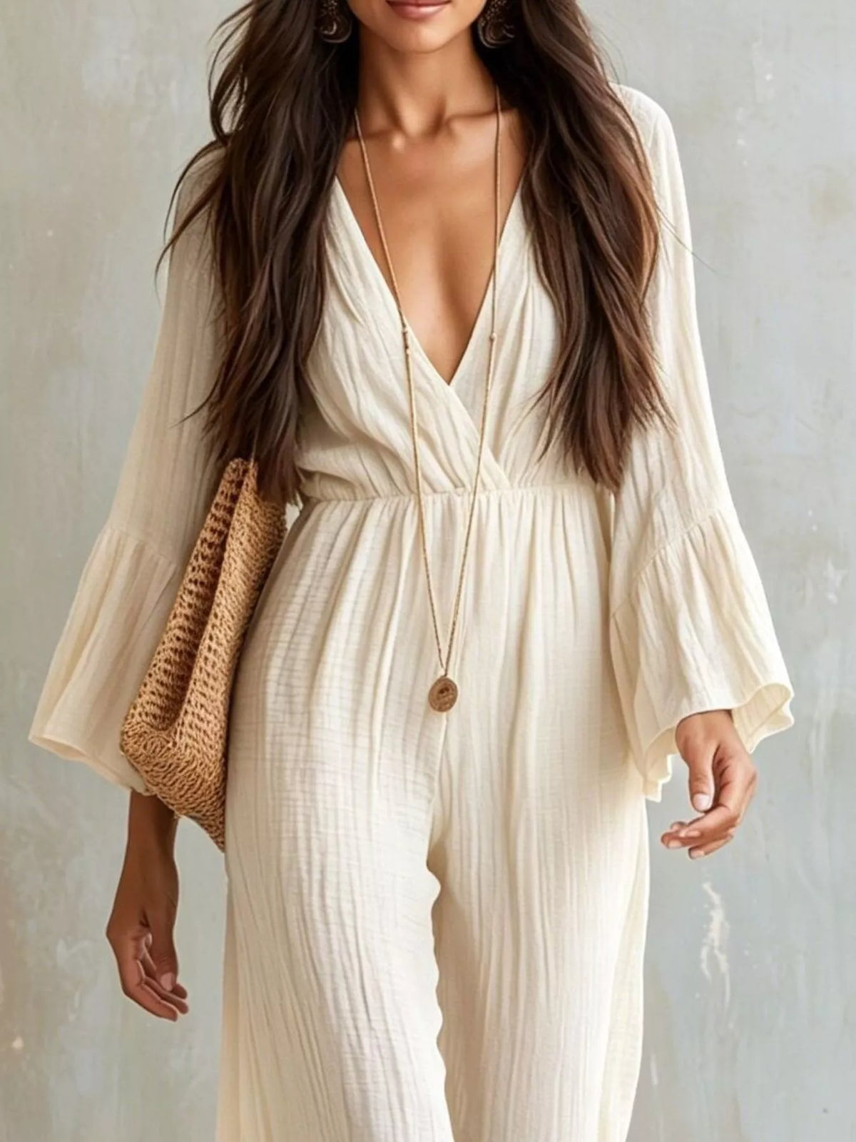 Flare Sleeve Jumpsuit