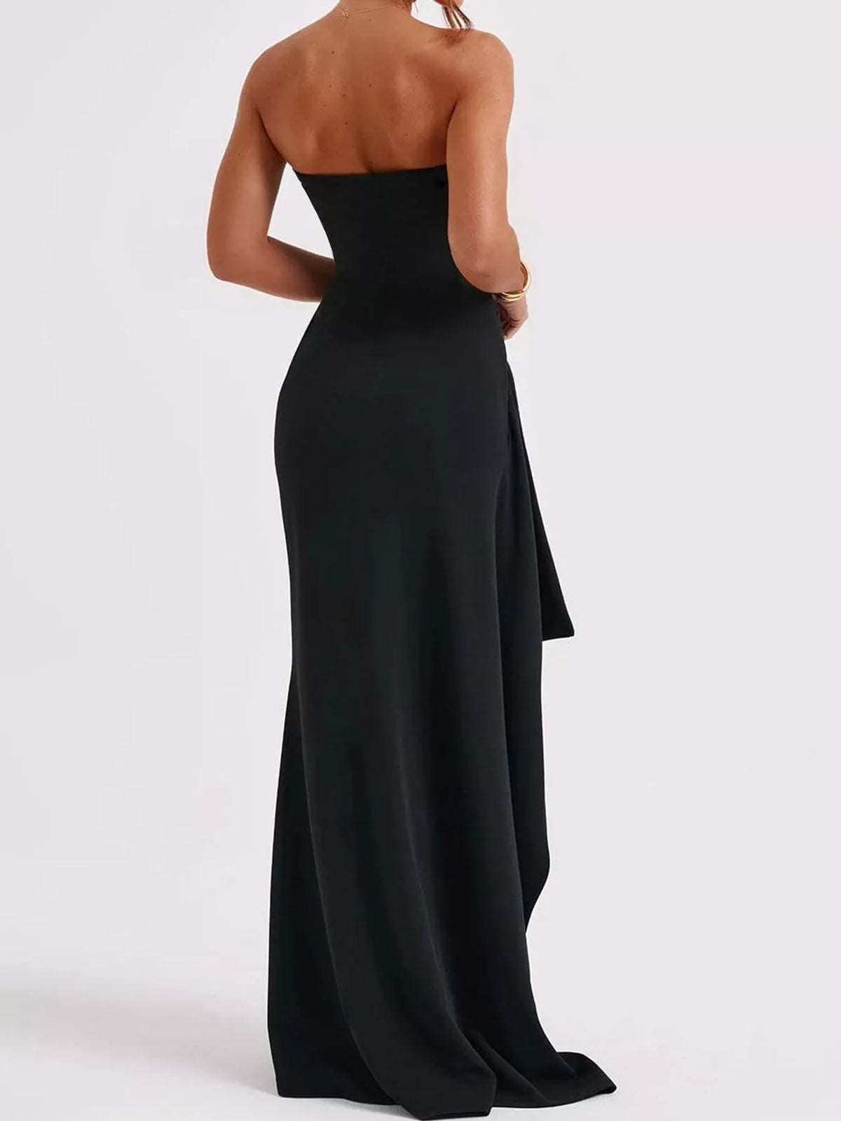 Strapless High-Slit Bodycon Maxi Dress