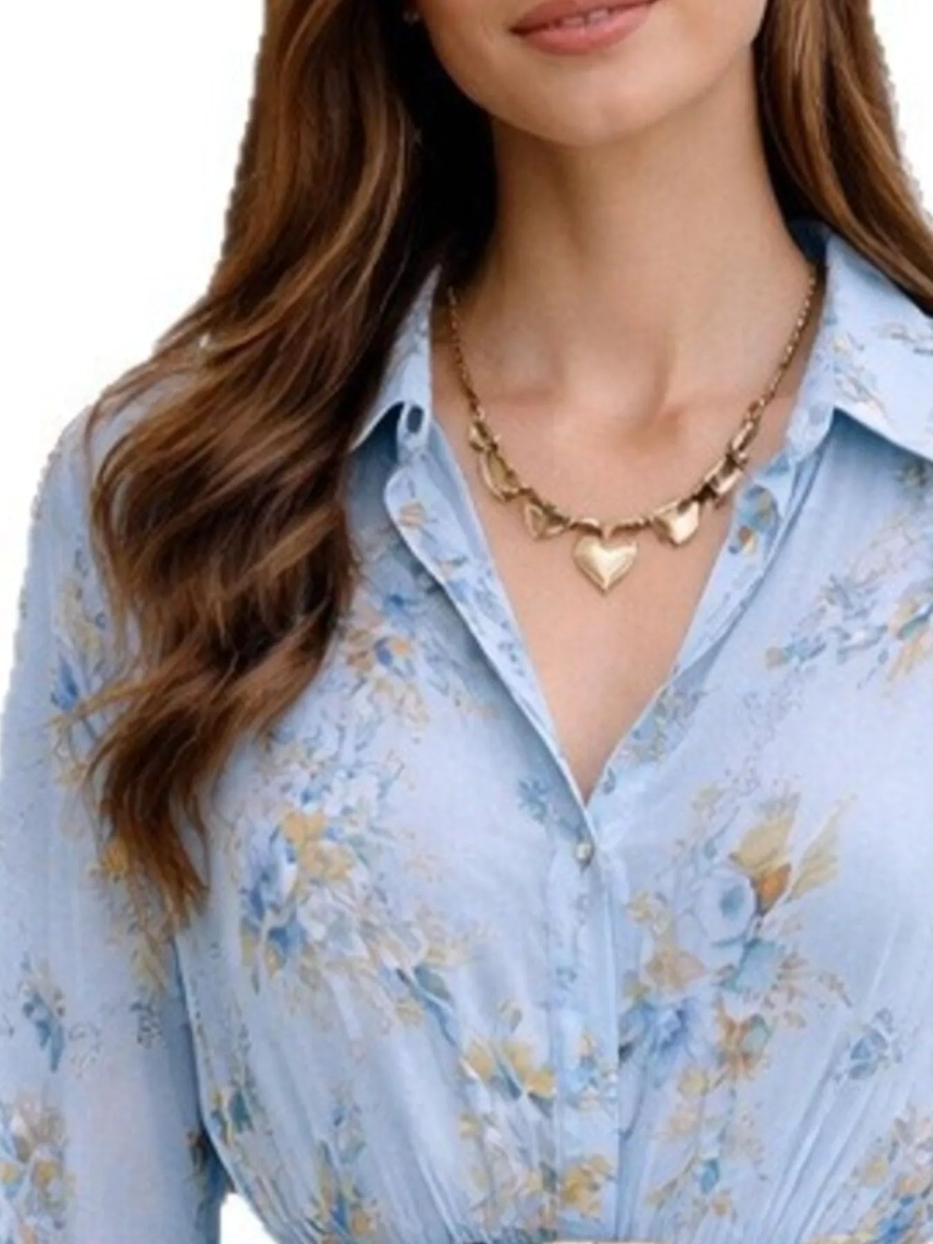 Floral Print Long Sleeve Shirt Dress