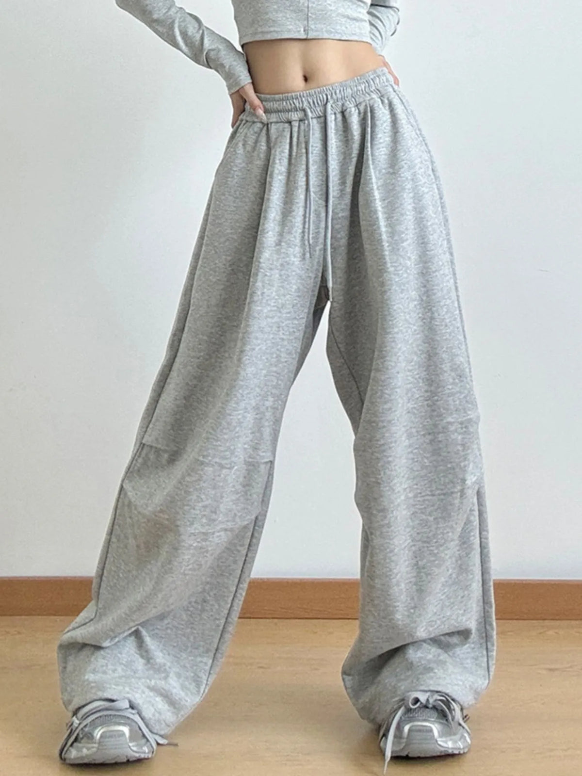 Wide Leg Pants with Drawstring Tie