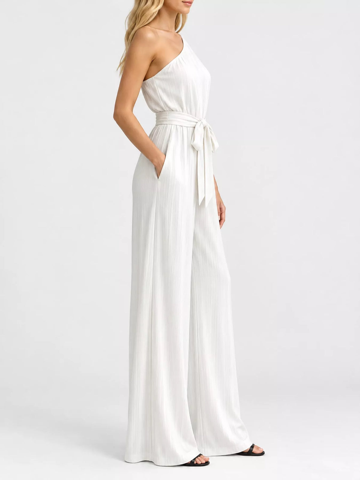 One-Shoulder Wide-Leg Jumpsuit