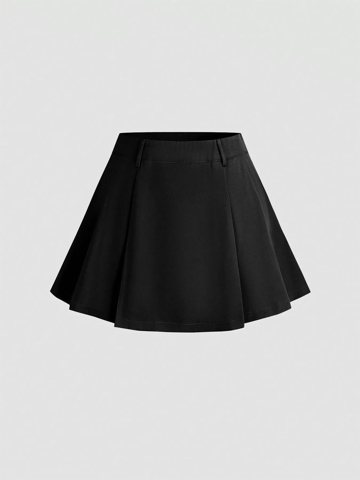 Pleated Mini Skirt in Black