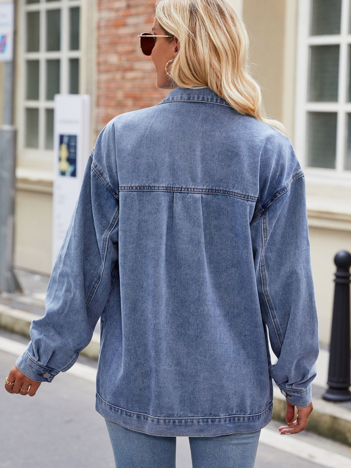 Classic Button-Up Denim Jacket by Manny