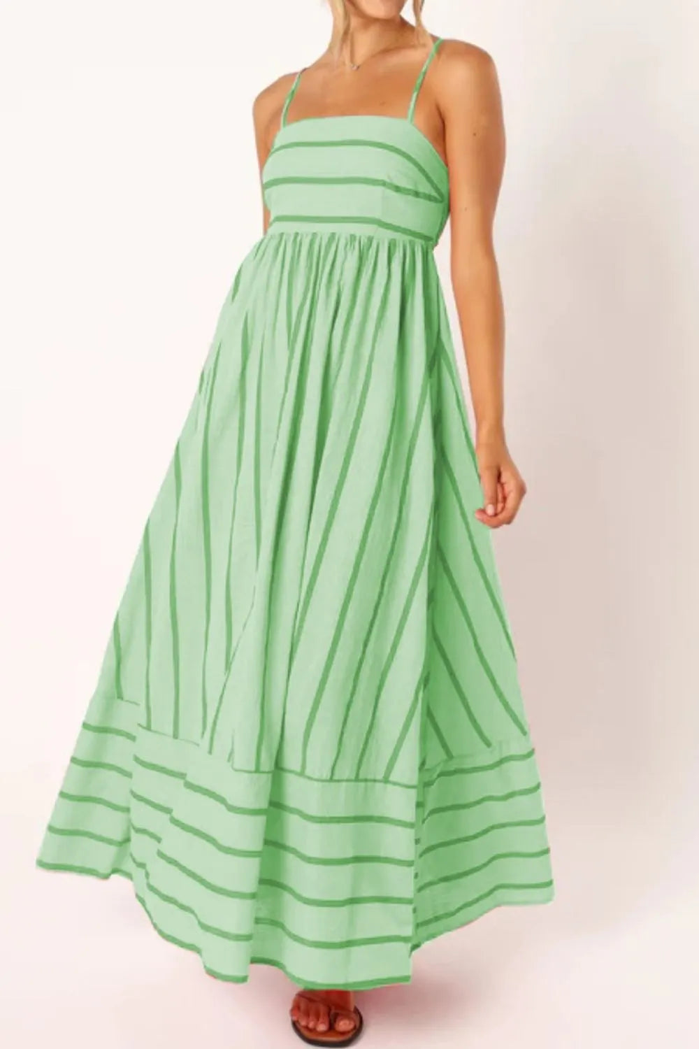Striped Square-Neck Cami Dress