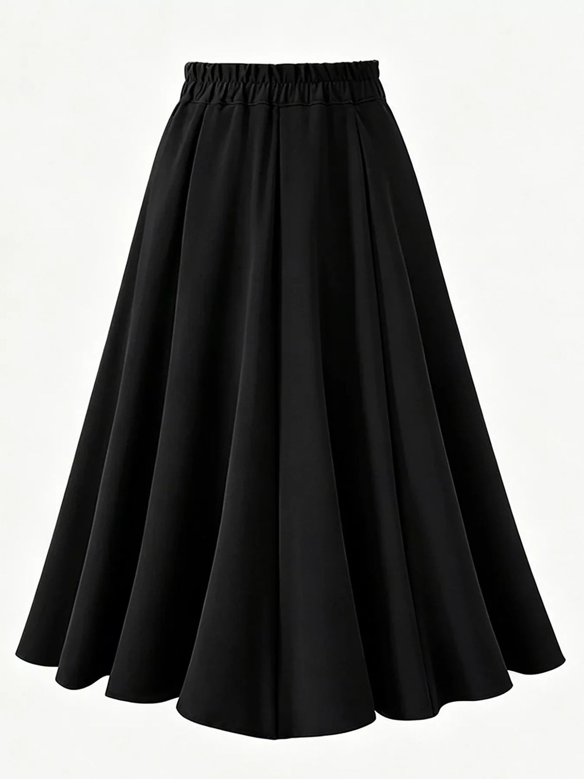 Pleated A-Line Midi Skirt