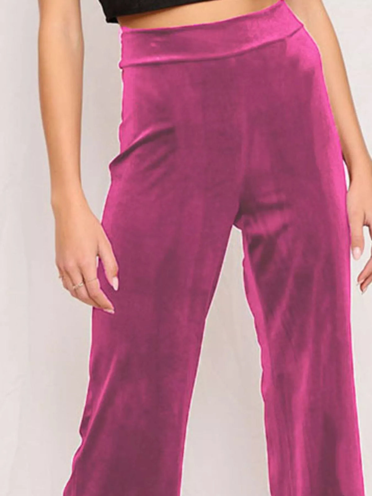 Velvet Wide-Leg Pants