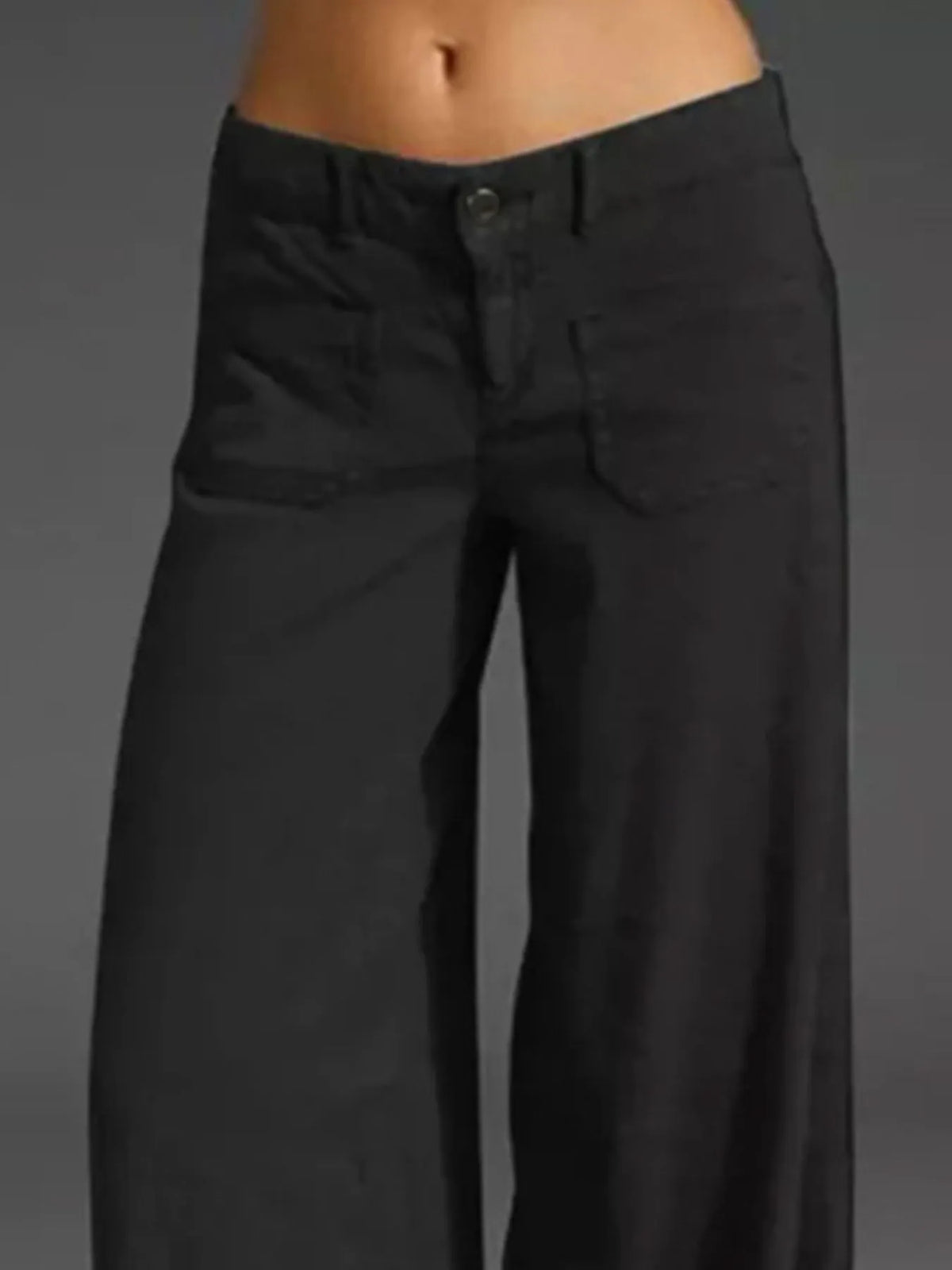 Plus-Size Wide Leg Pants with Pockets