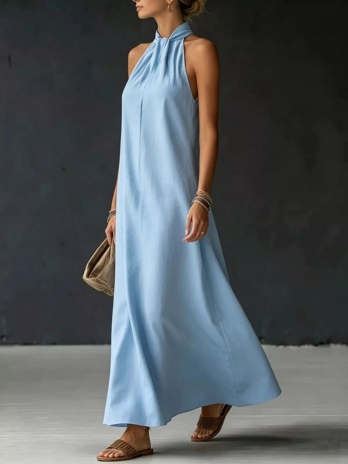 Halter Neck Maxi Dress, Plus Size