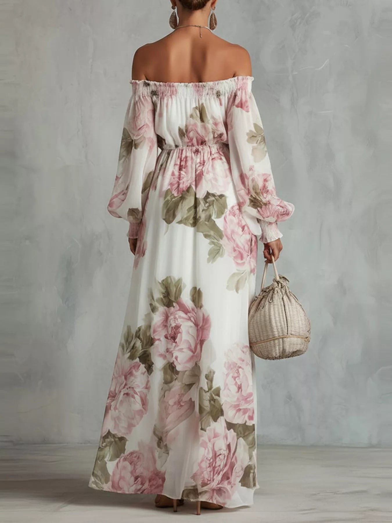 Floral Off-Shoulder Maxi Dress