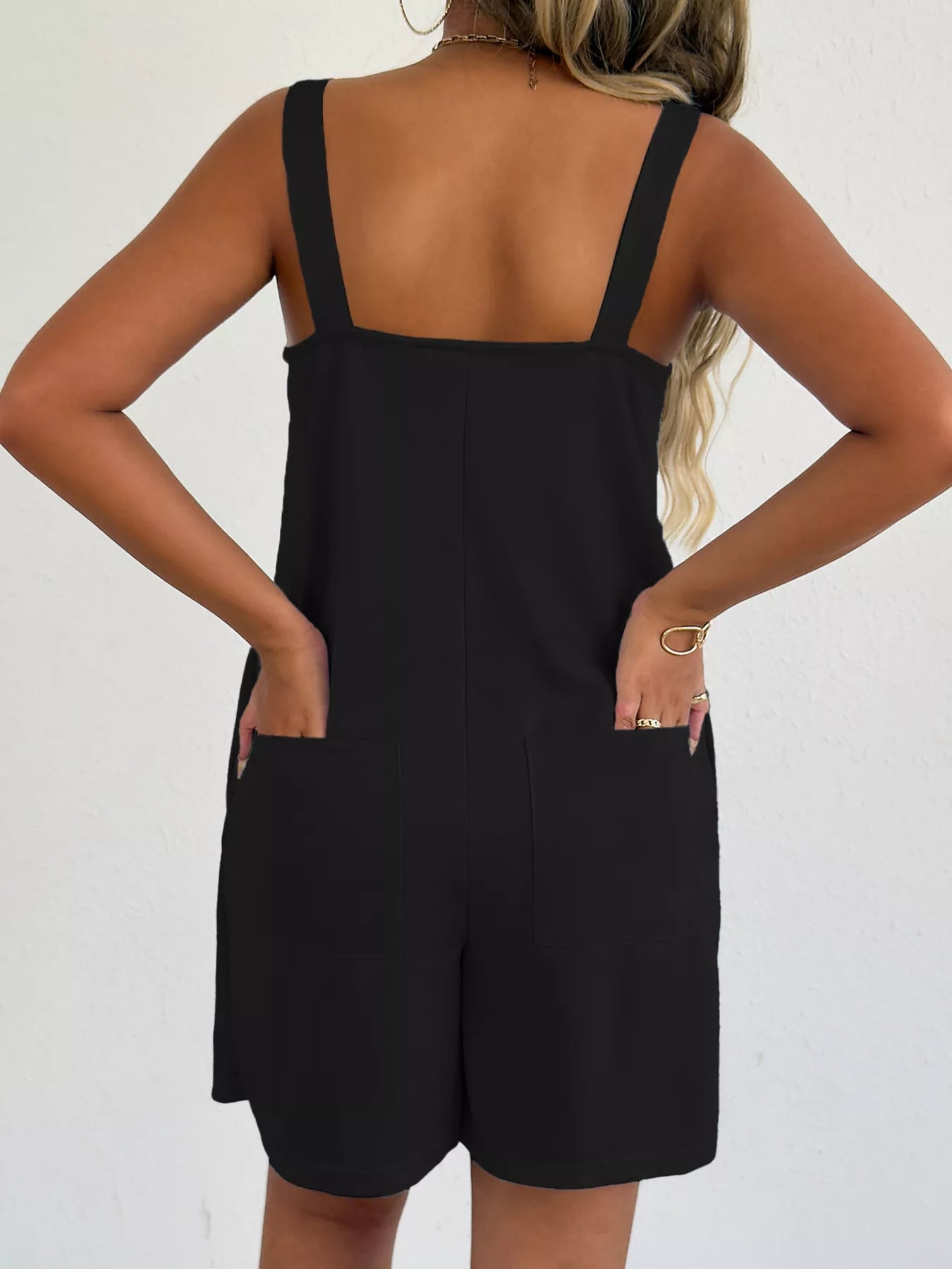 Sleeveless Romper with Side Pockets