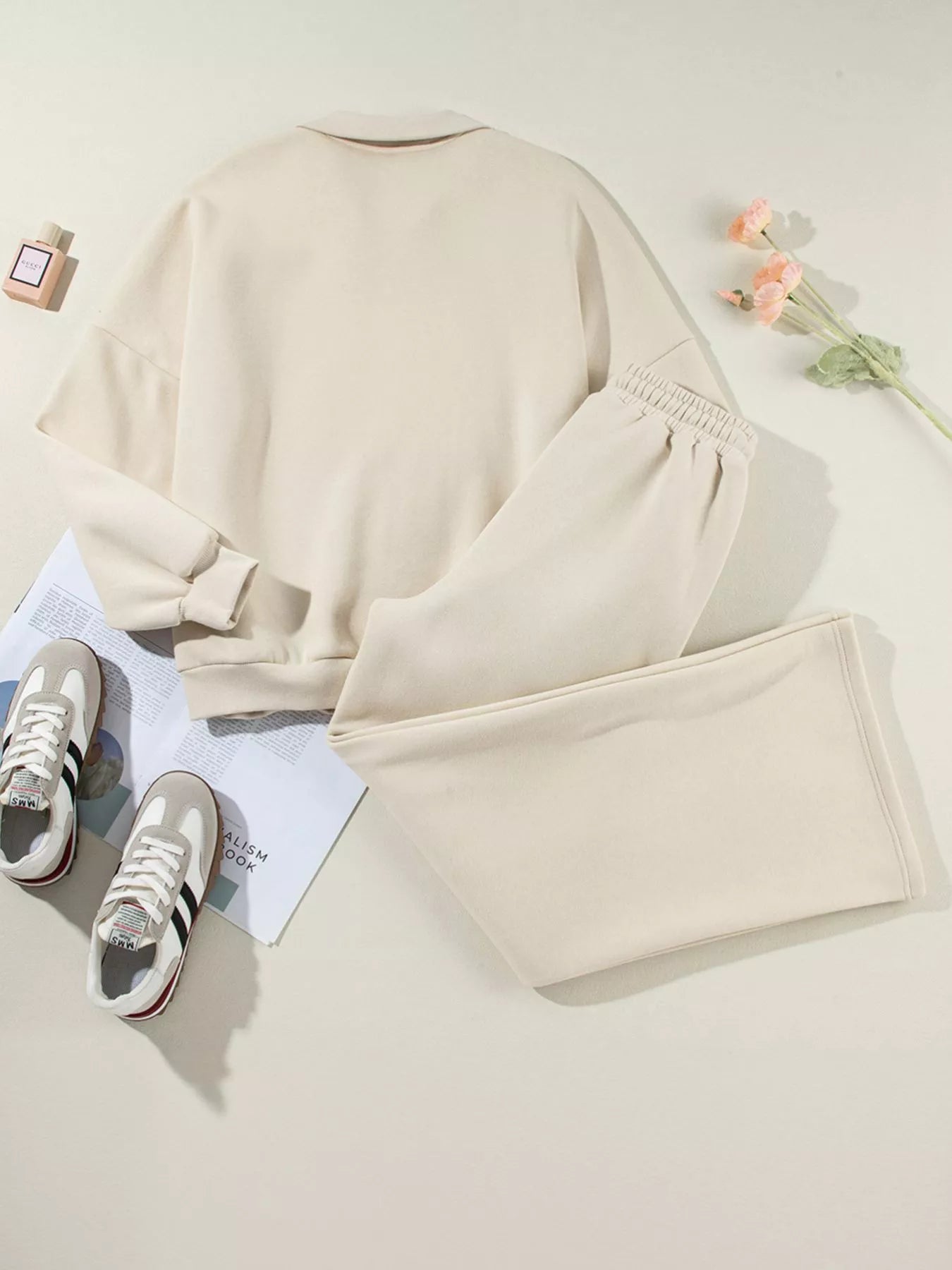 Drop Shoulder Zip-Up Jacket & Pants Set