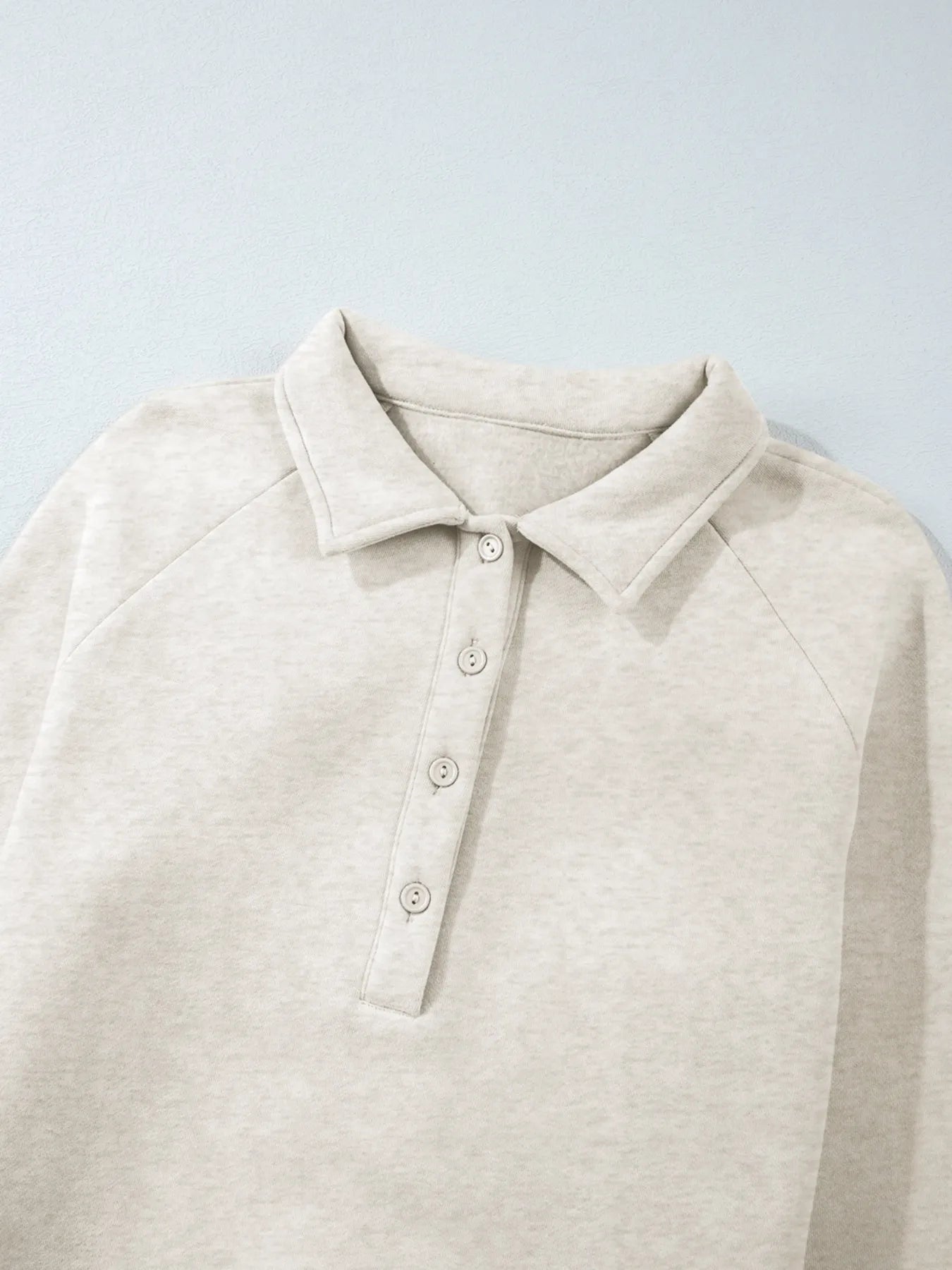 Collared Sweatshirt and High-Waist Pants Active Set