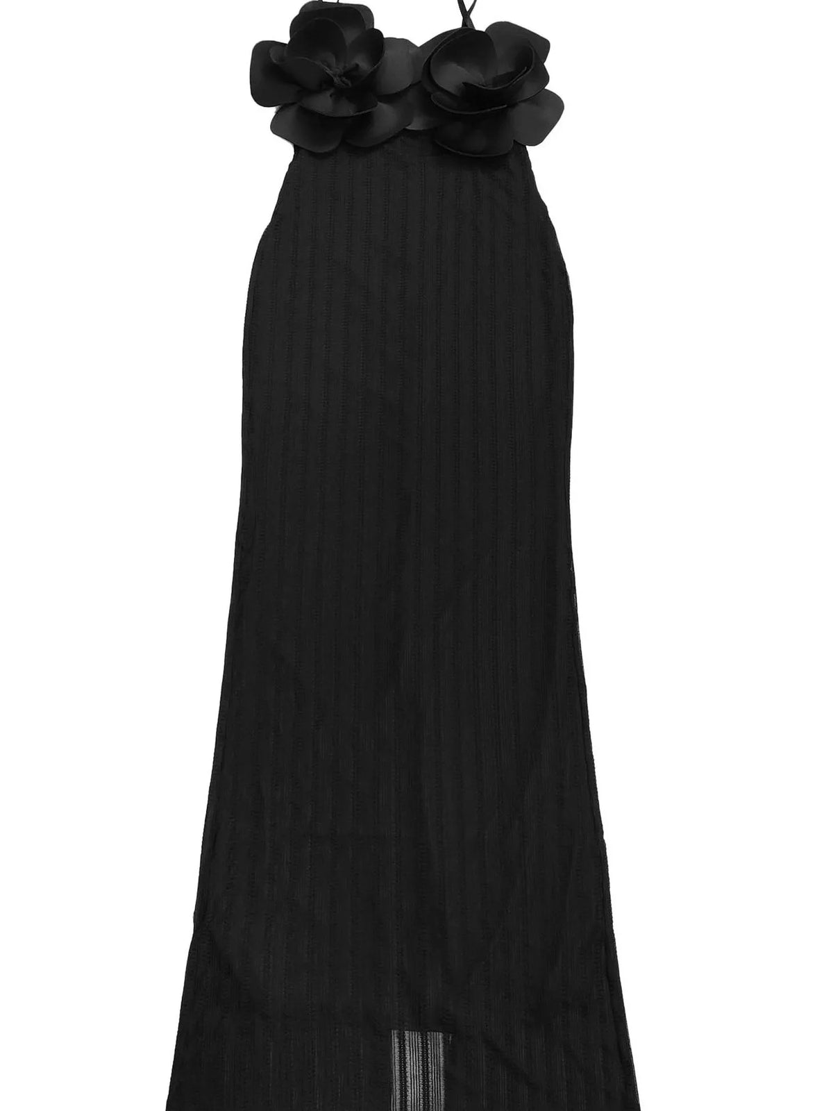 3D Flower Cutout Bodycon Maxi Dress