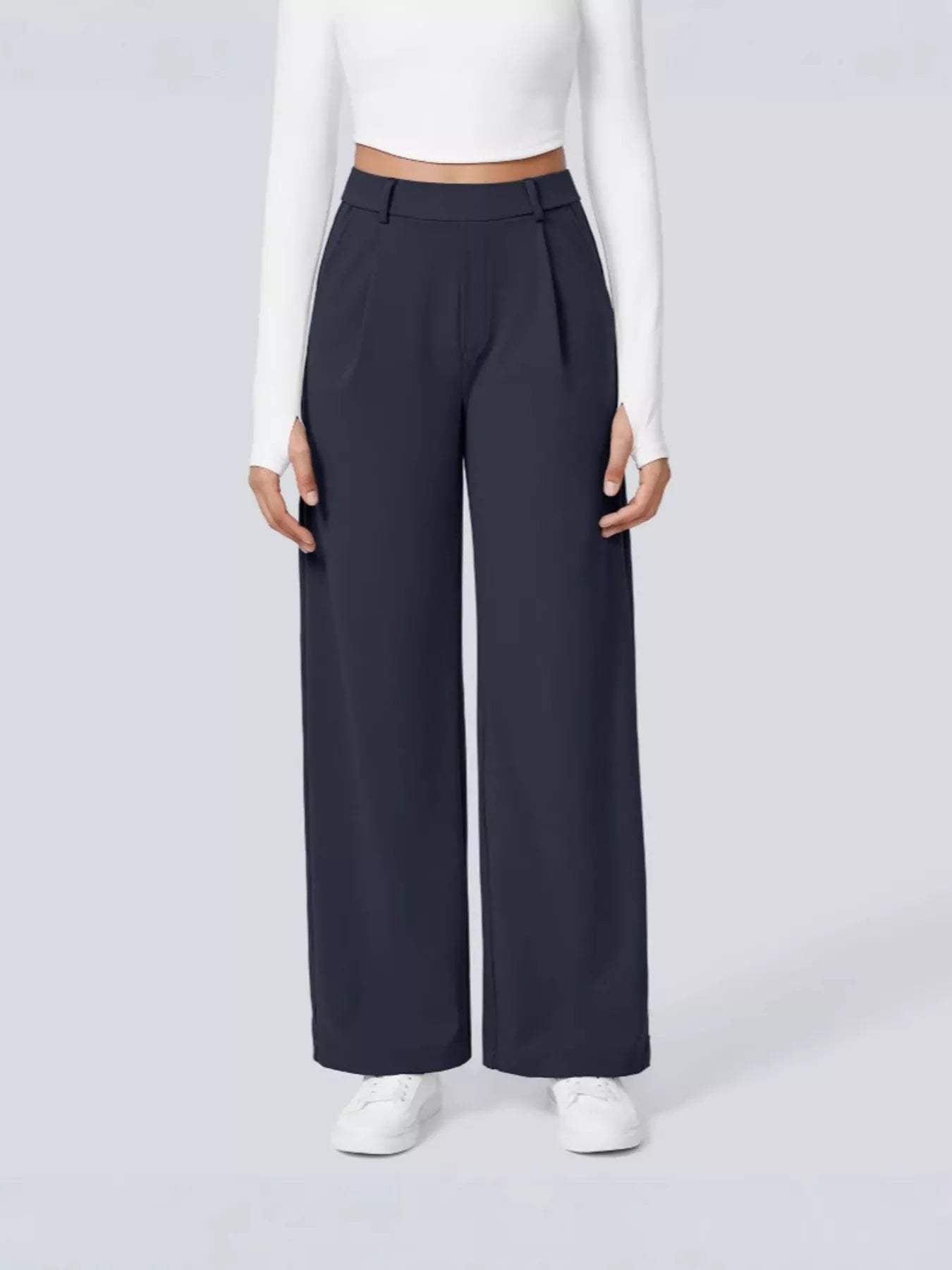 Pocketed Wide Leg Pants