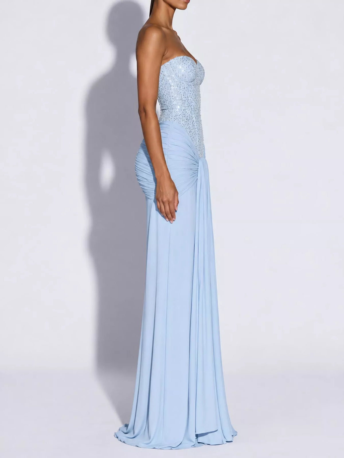 Strapless Sequin Corset Maxi Dress