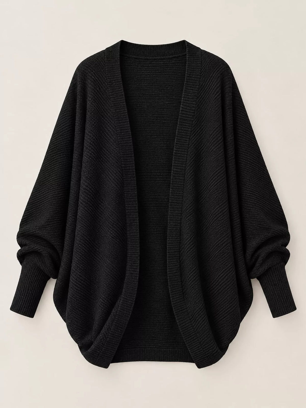Open-Front Batwing Sleeve Cardigan
