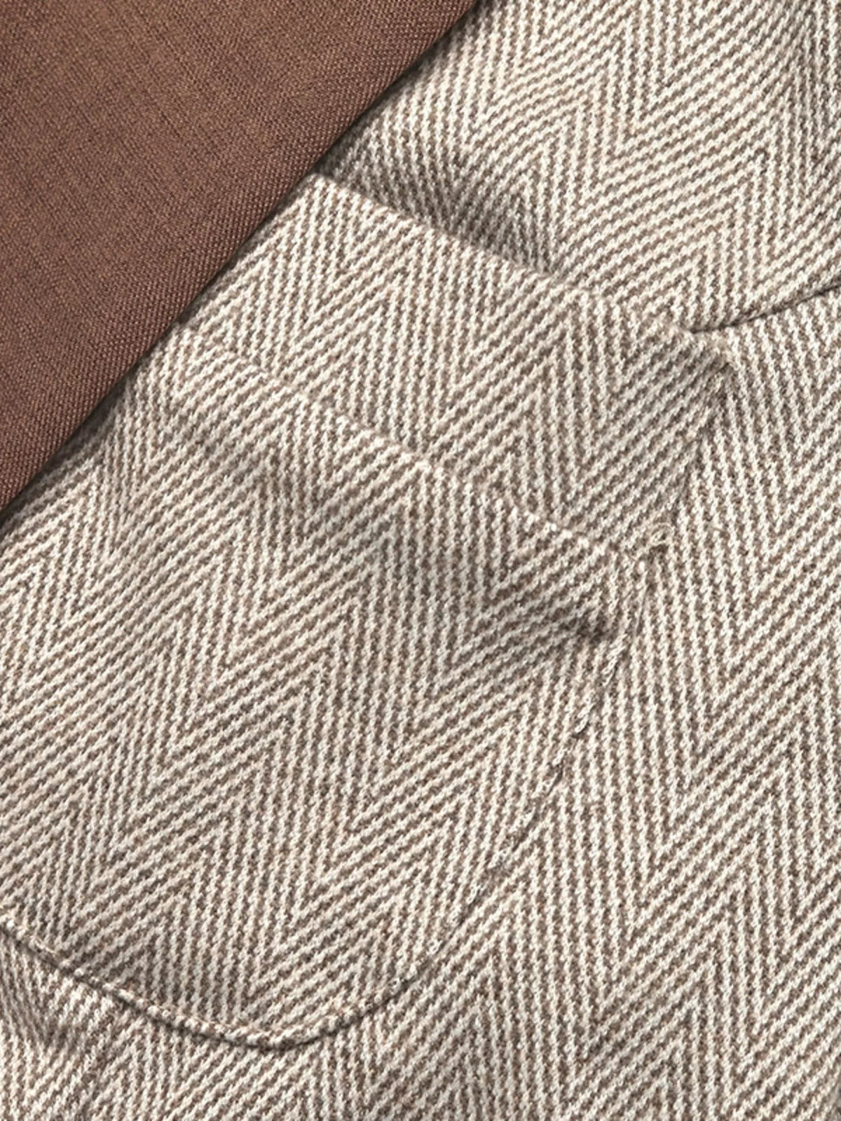 Pleated Patchwork Blazer Belt Dress in Brown