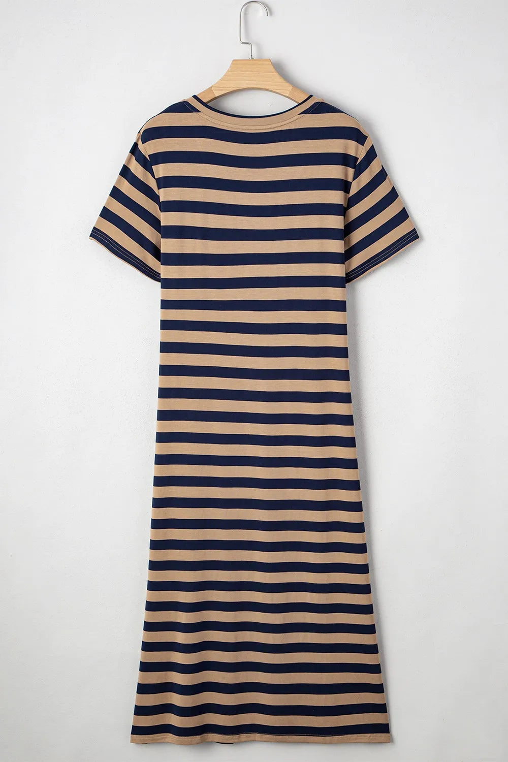 Striped V-Neck Midi T-Shirt Dress