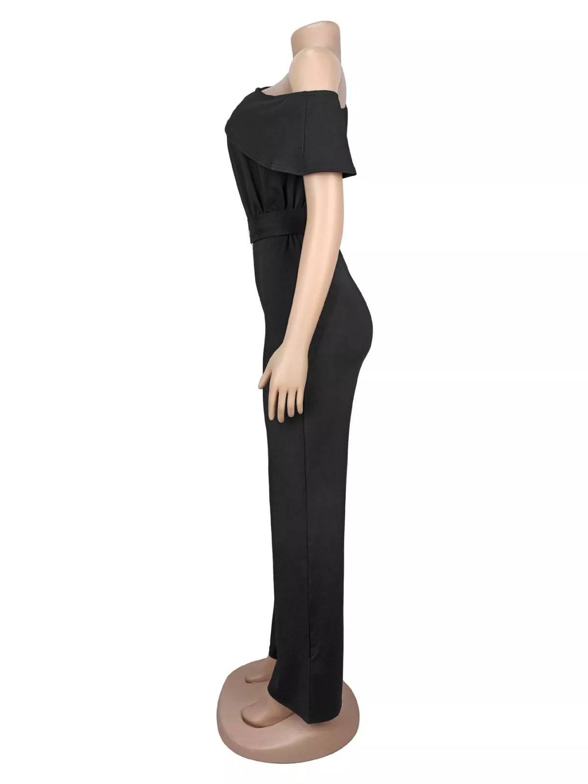 One-Shoulder Draped Wide-Leg Jumpsuit