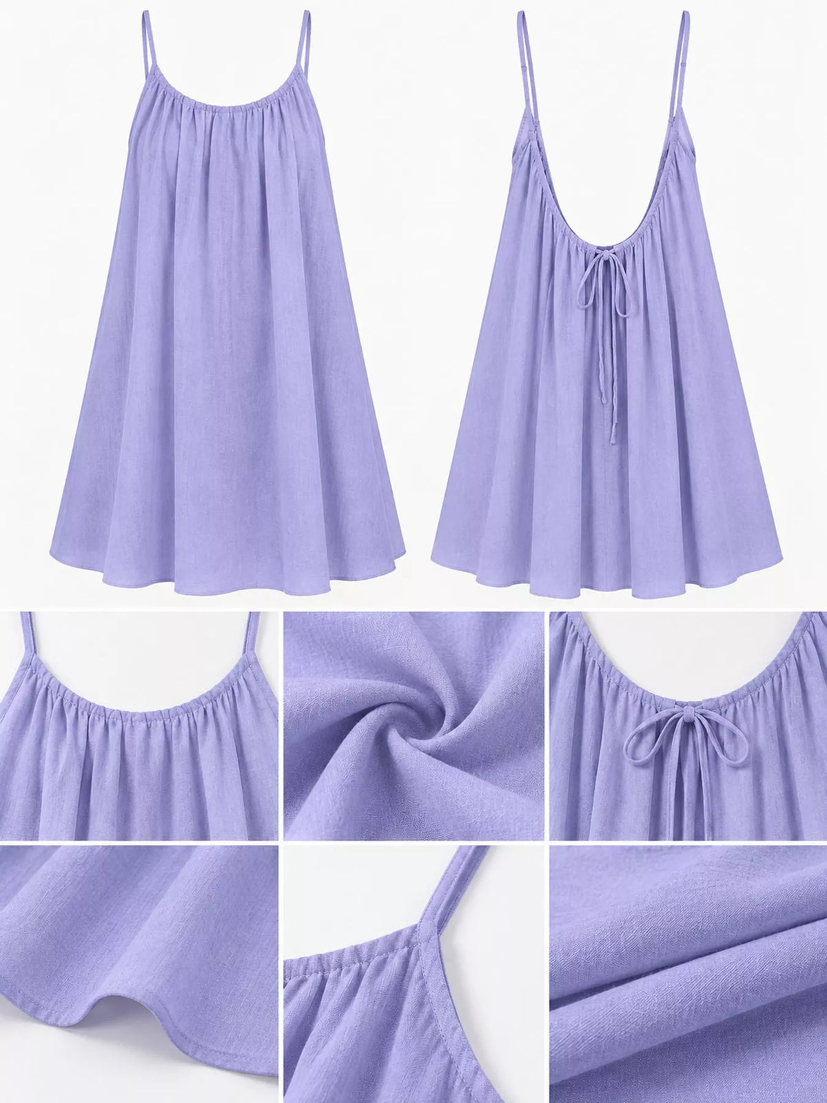 Backless Spaghetti Strap A-Line Mini Dress