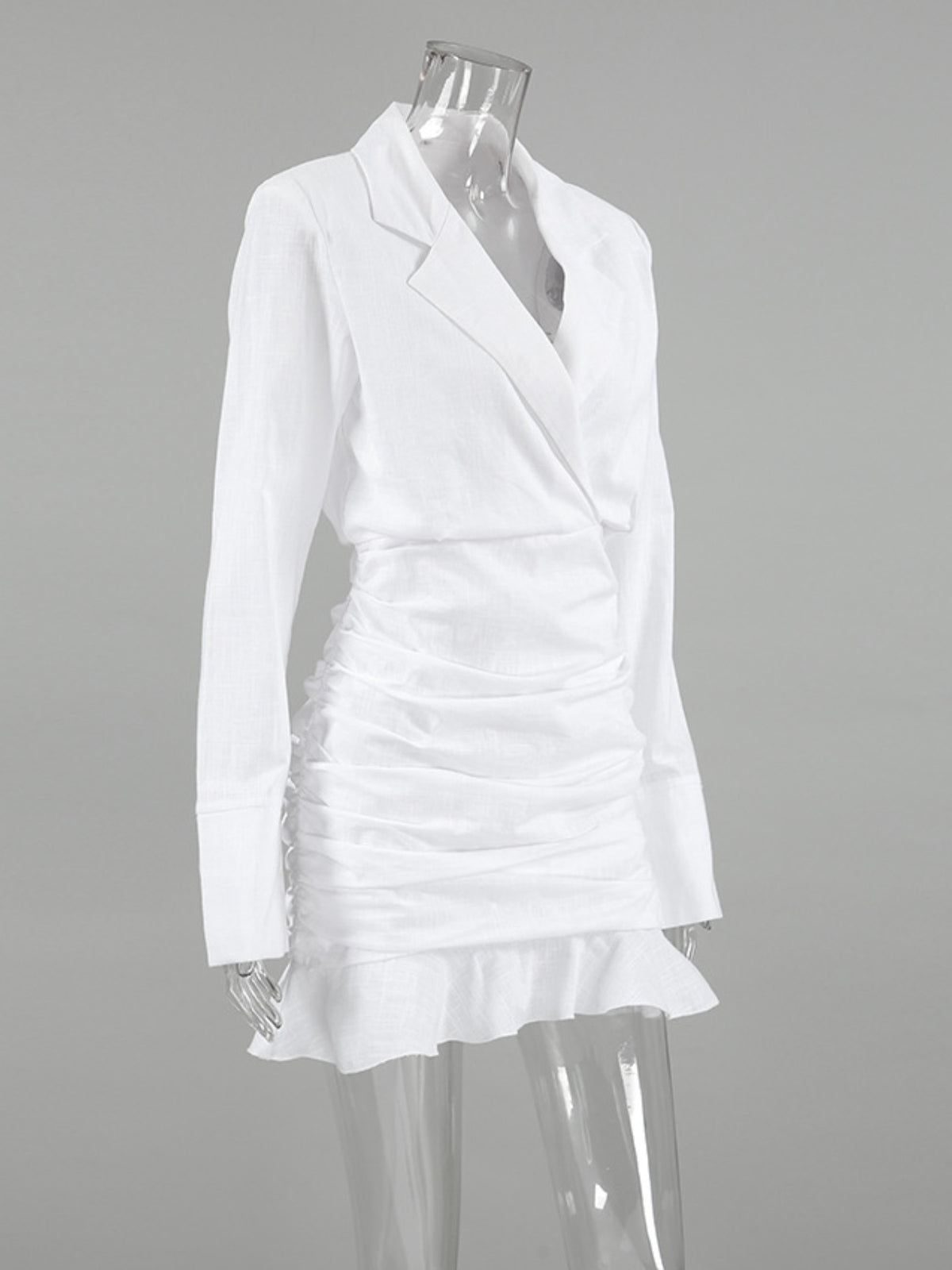 Blazer Style Mini Dress in White