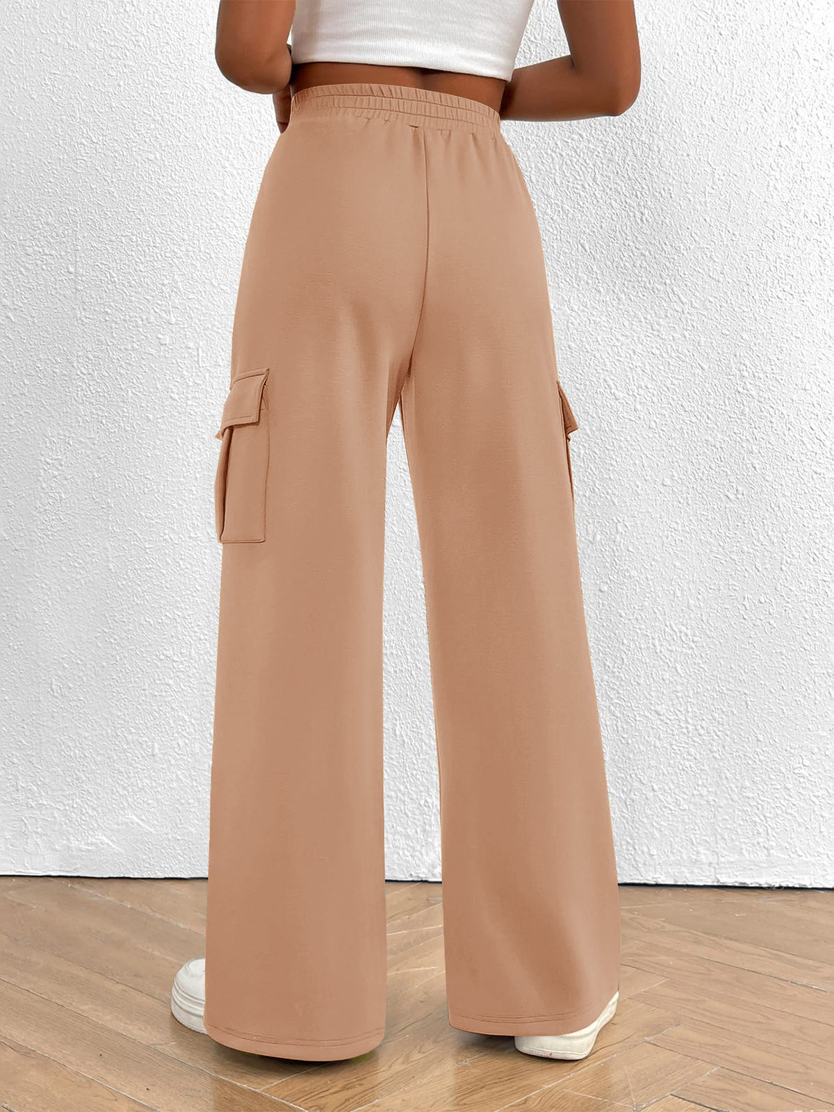 High-Waisted Drawstring Cargo Pants