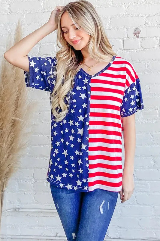 And The Why American Flag Top in Red and Navy in Red/navy