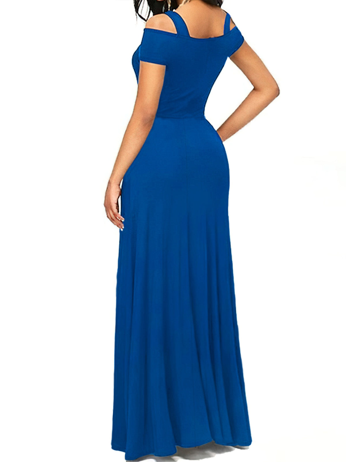 Off-Shoulder Cutout Slit Maxi Dress