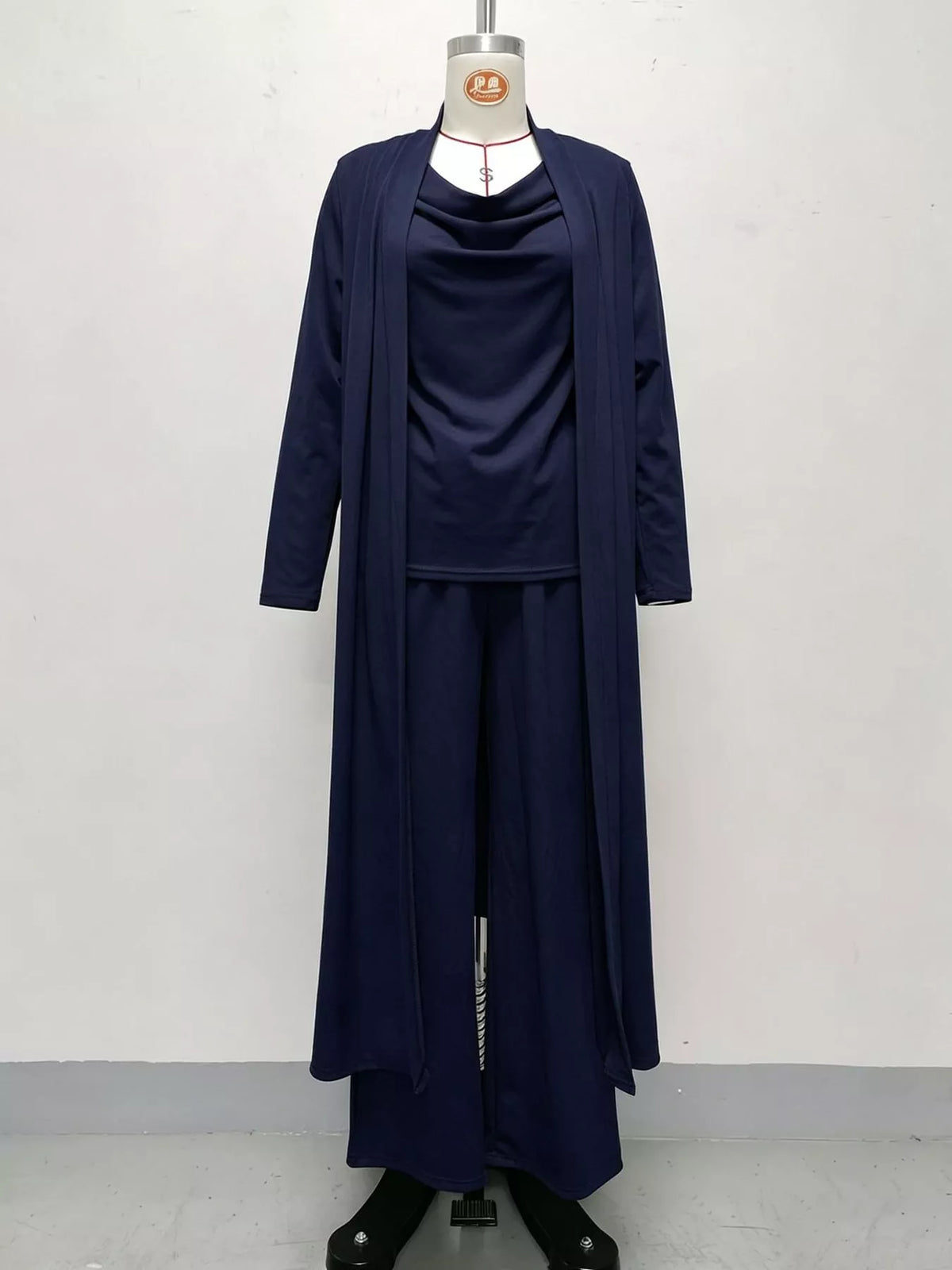 Cowl Neck Top, Cardigan and Pants Set