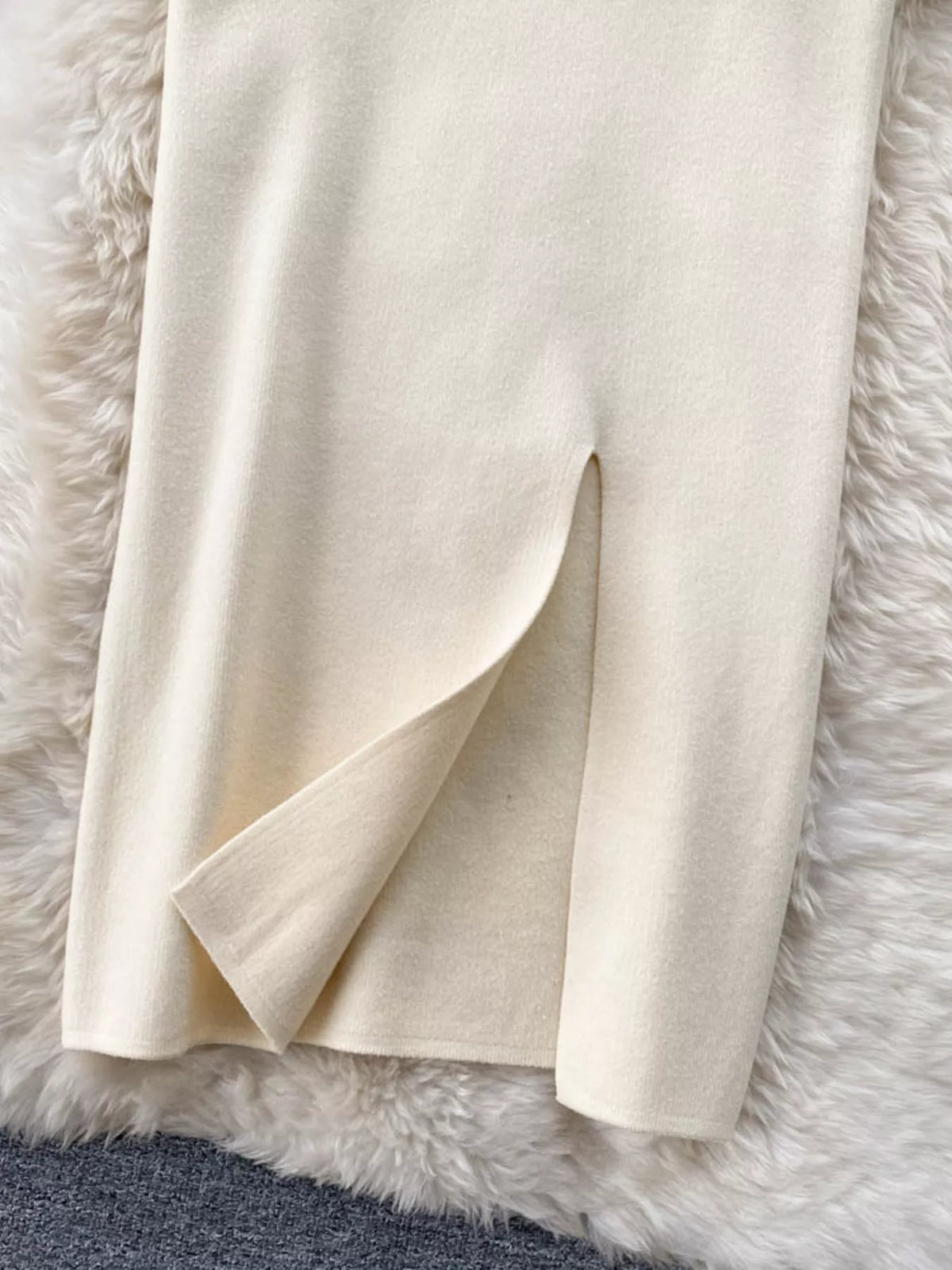Slit Knit Midi Skirt