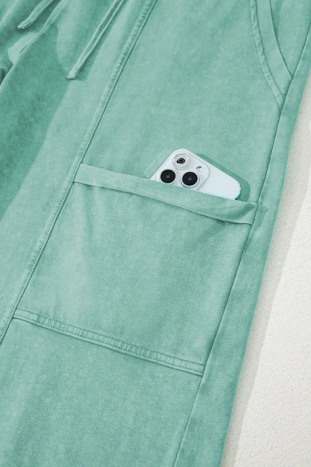 Mineral Wash High-Waist Wide Leg Cargo Pants