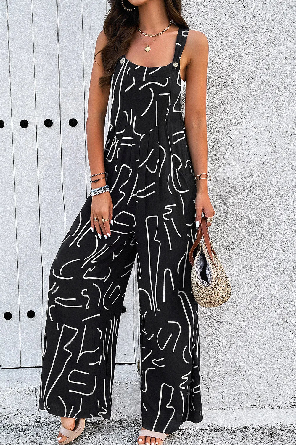 Wide-Strap Pocket Jumpsuit by DY