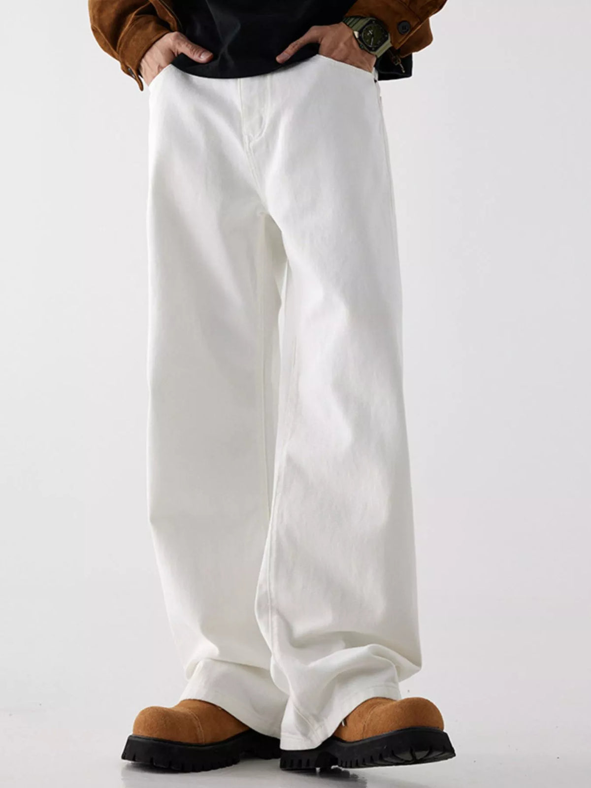 Wide Leg Jeans with Pockets by Fine Tune