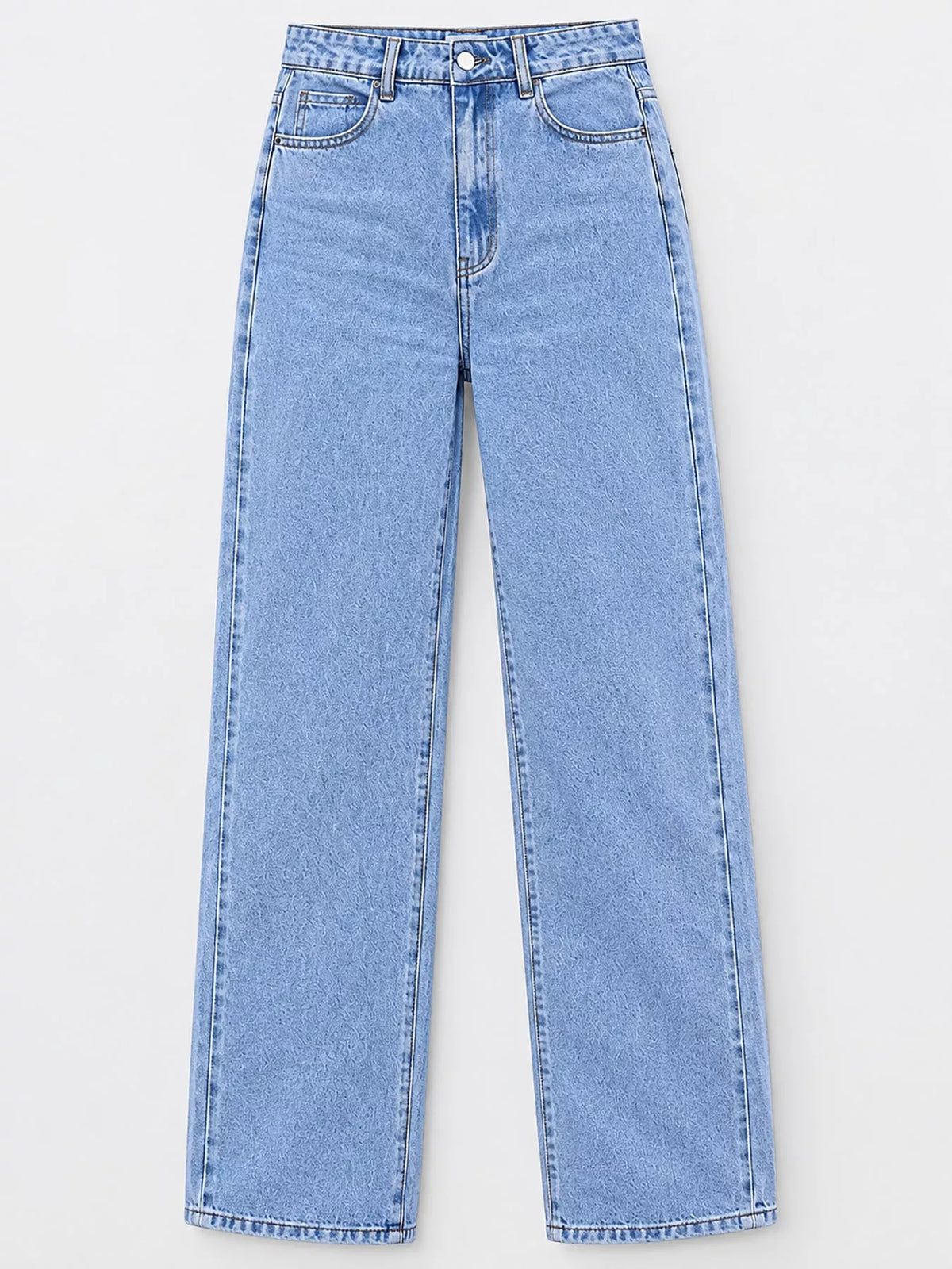High-Waisted Vintage Wash Jeans