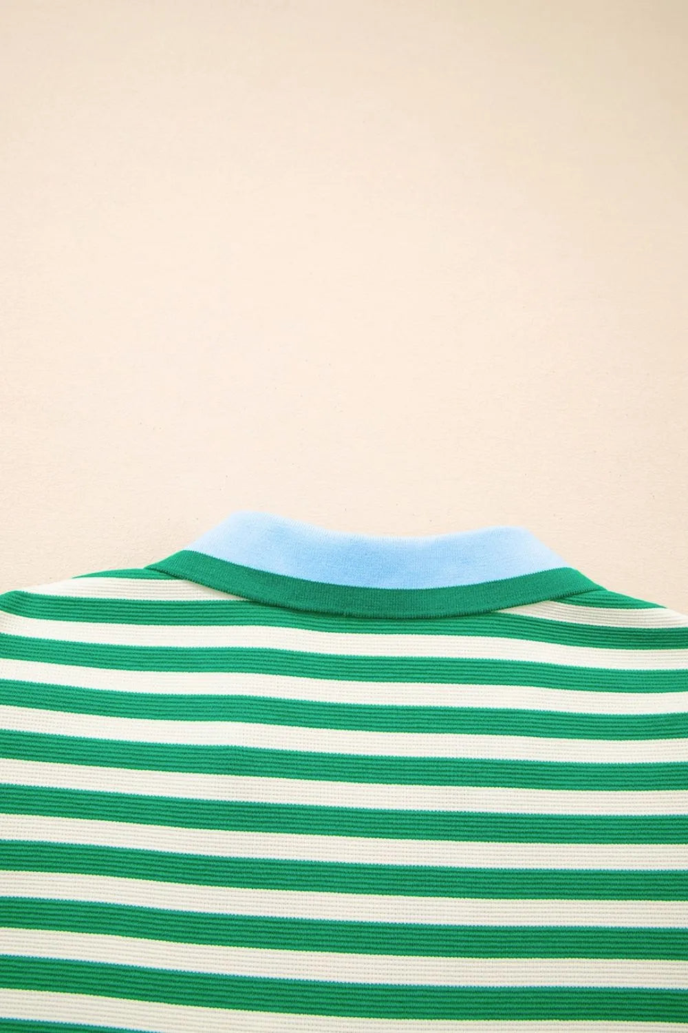 Striped Contrast Collar Flutter Sleeve Dress