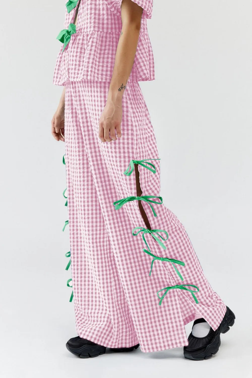Plaid Pants in Blush Pink by Mystique Q