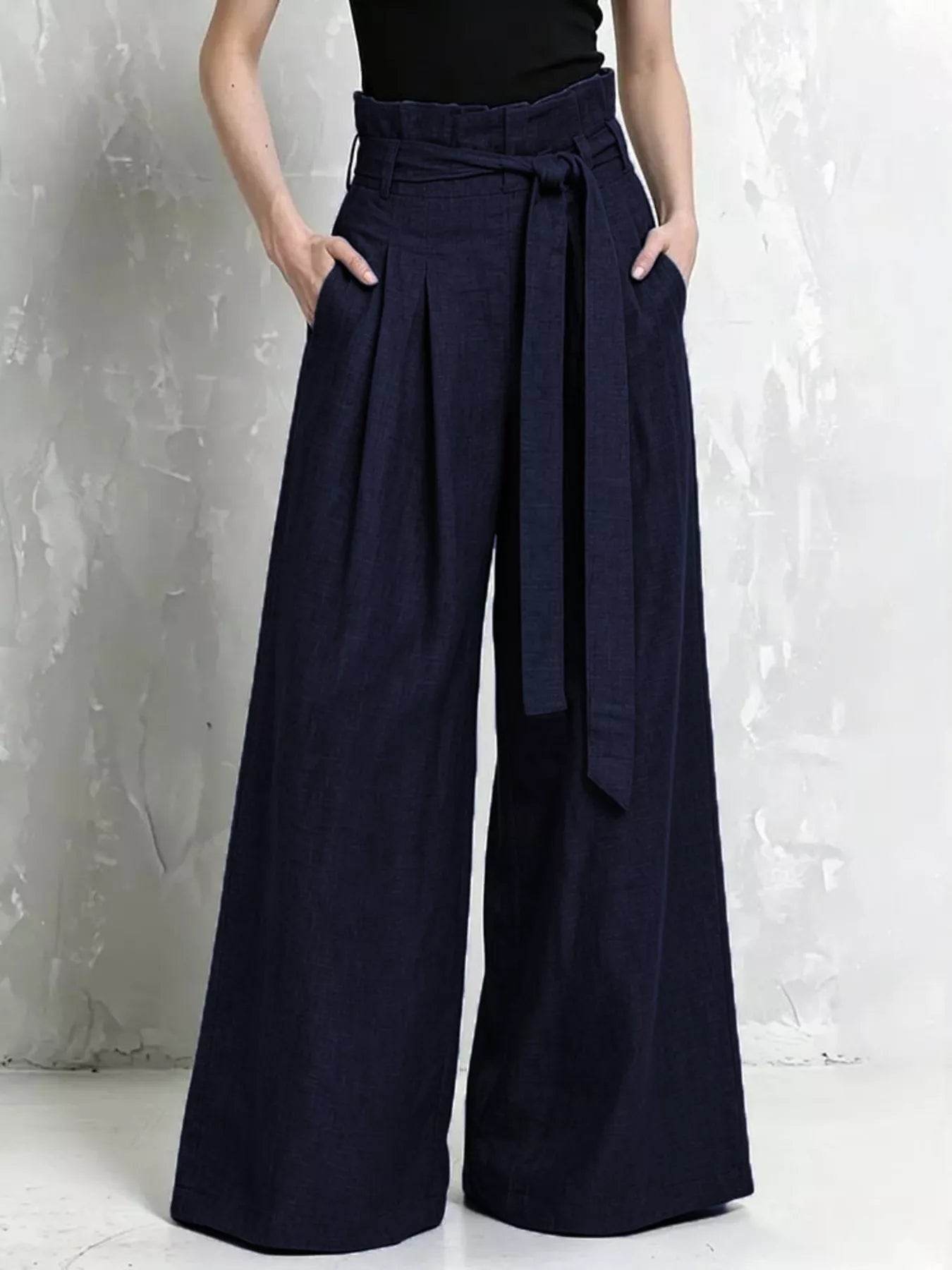 Paperbag Waist Wide Leg Pants