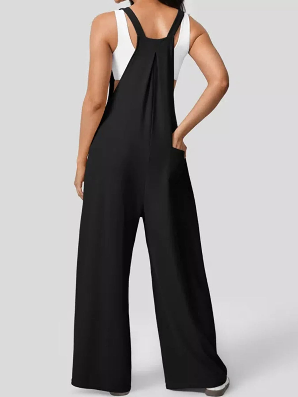 Wide Strap Wide-Leg Overalls