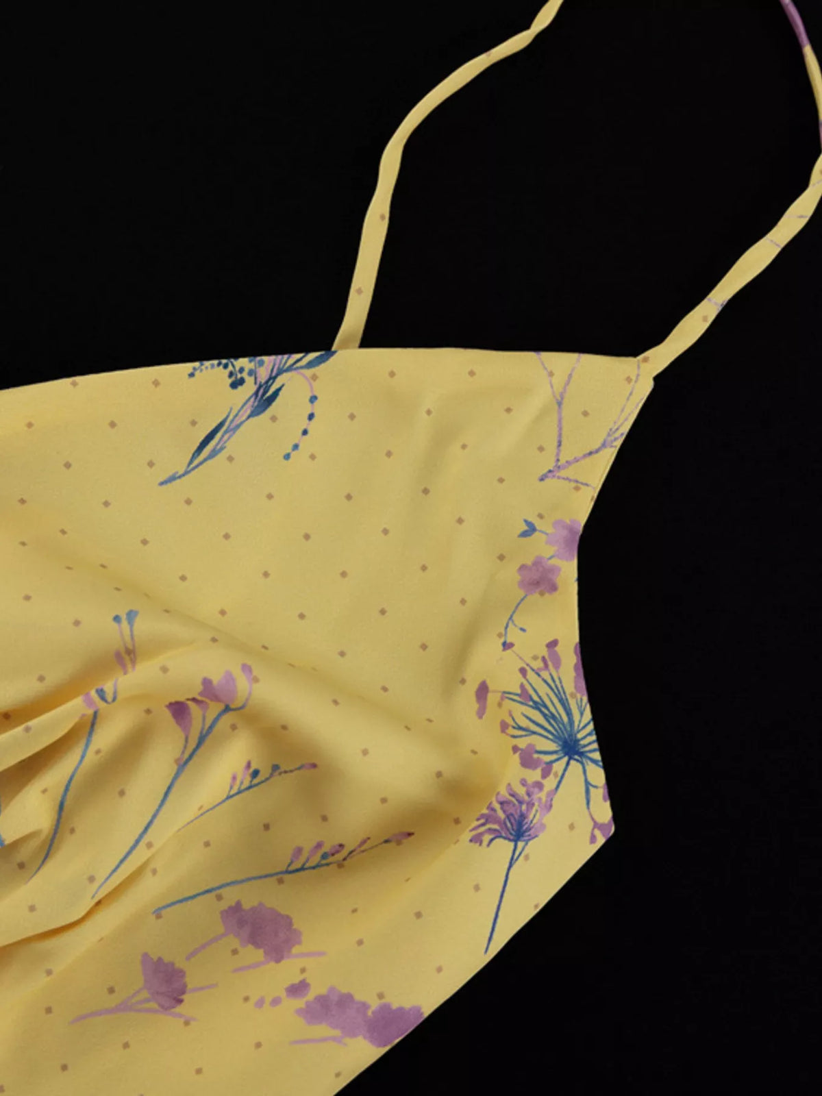 Floral Spaghetti Strap Maxi Dress in Yellow