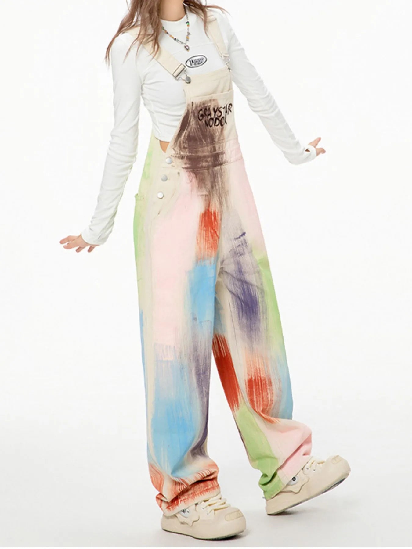 Wide Leg Overalls in Beige