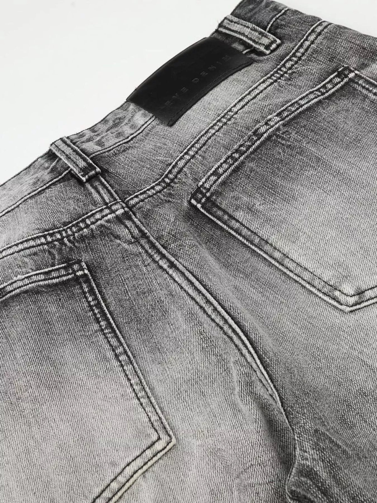 Vintage Wash Wide Leg Jeans in Black by TrendMaster