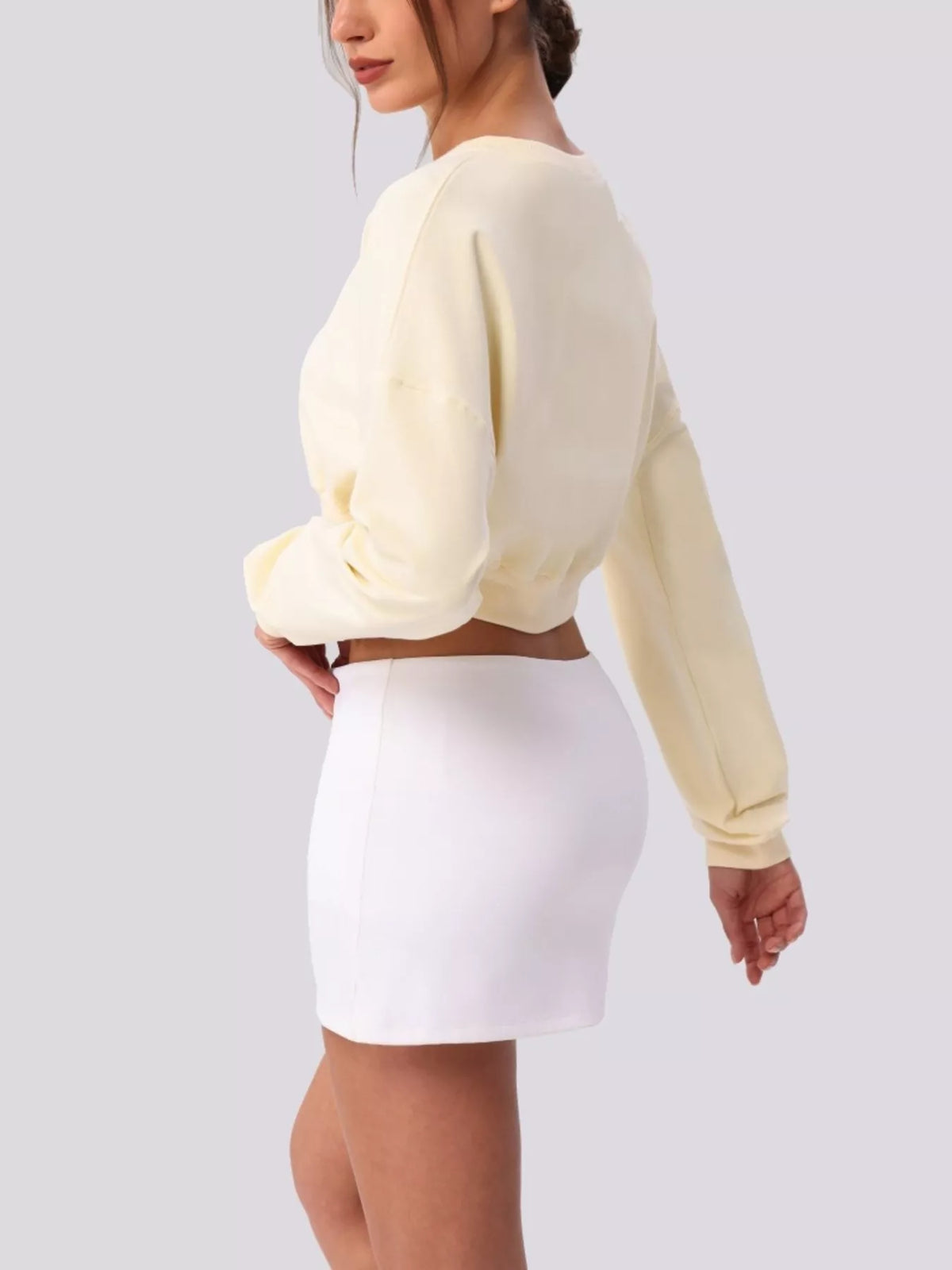 Cropped Button-Down Active Top