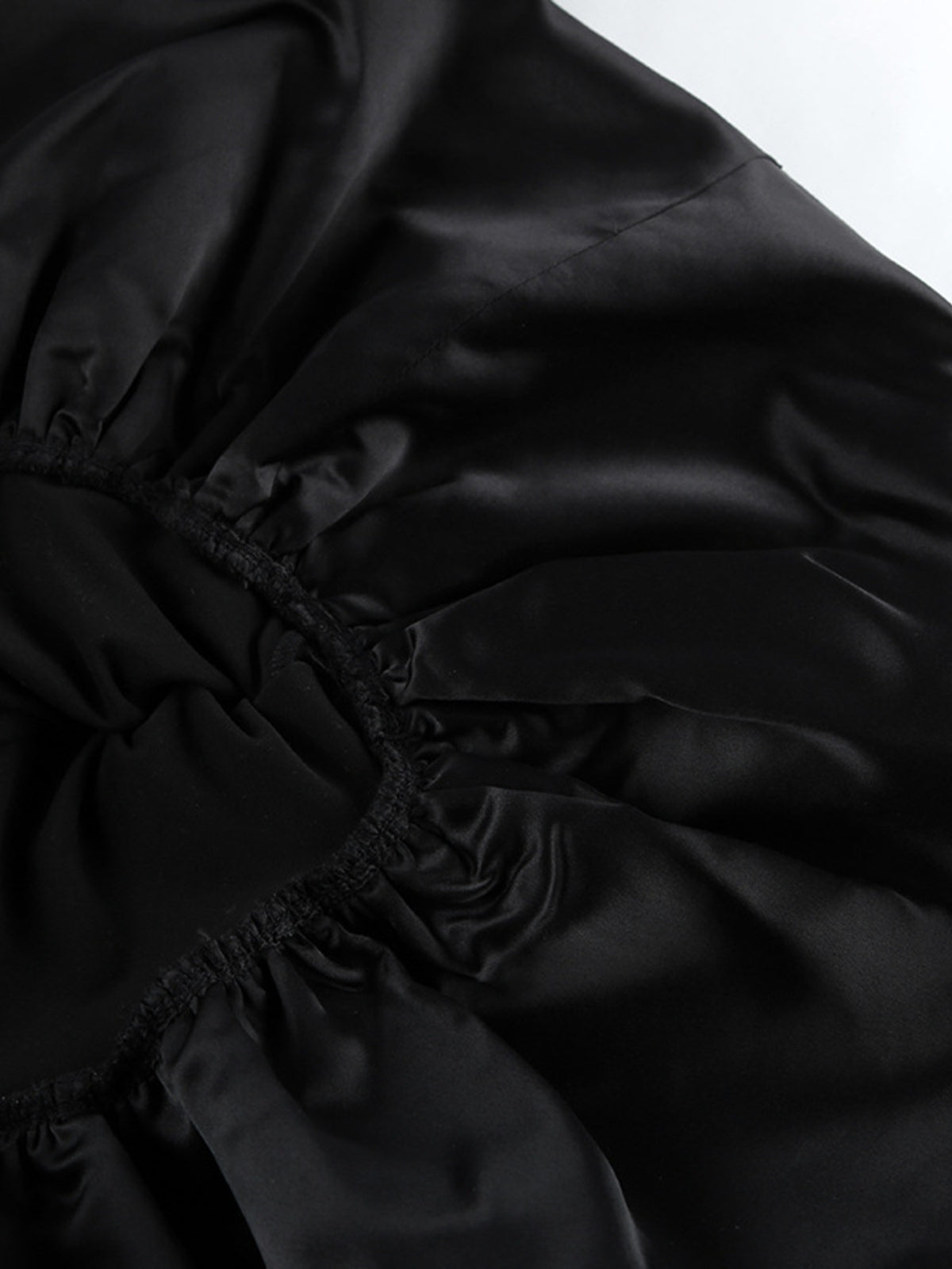 Off-Shoulder Ruffle Hem Mini Dress in Black