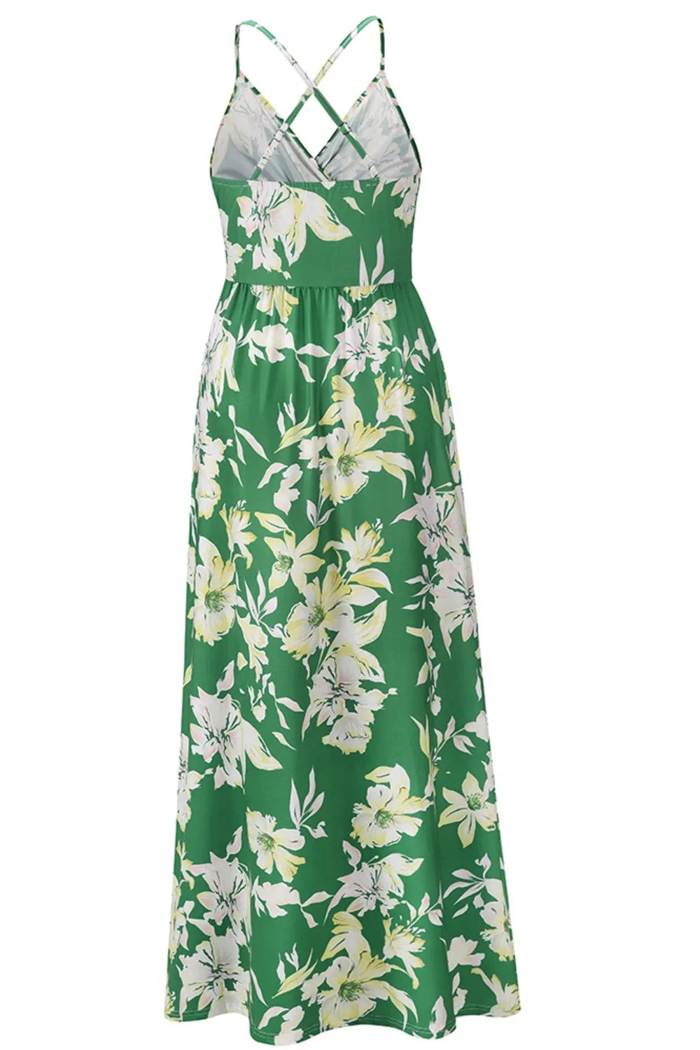 Crisscross Surplice Printed Cami Dress