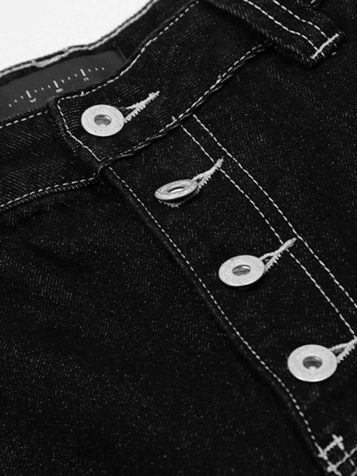 Wide Leg Denim Capris in Black by Firm Stand