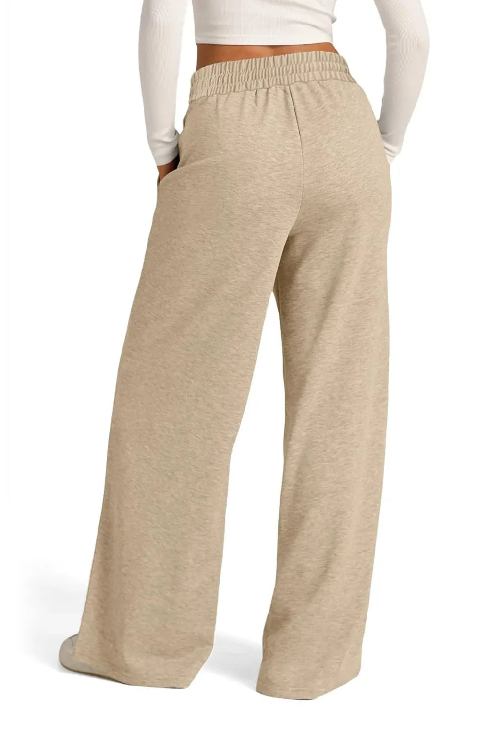 Drawstring Wide Leg Pants with Pockets